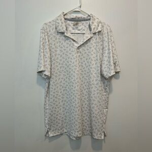 Puma White and Gray Polo Shirt with Bee Pattern